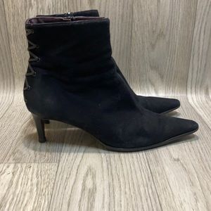 Coach Black Ankle Booties with Metallic Details